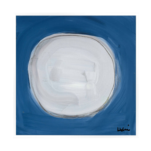 Dot - Dove Indigo blue Art Print by Kerri Rosenthal - Unique artwork decor