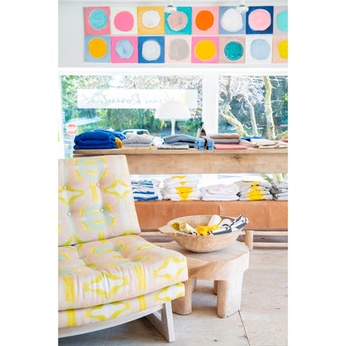 Dot - Bubblegum Indigo blue Art Print by Kerri Rosenthal - Unique artwork decor