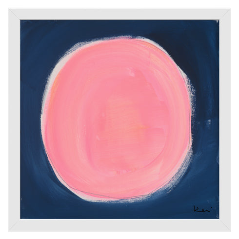 Dot - Bubblegum Indigo blue Art Print by Kerri Rosenthal - Unique artwork decor