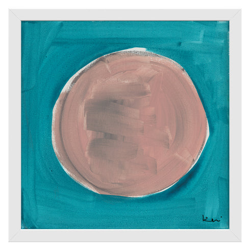 Dot - Teal Mauve Art Print by Kerri Rosenthal - Unique artwork decor