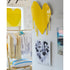 Drippy Heart Yellow Cut-Out Artwork by Kerri Rosenthal - Unique artwork for living room decor