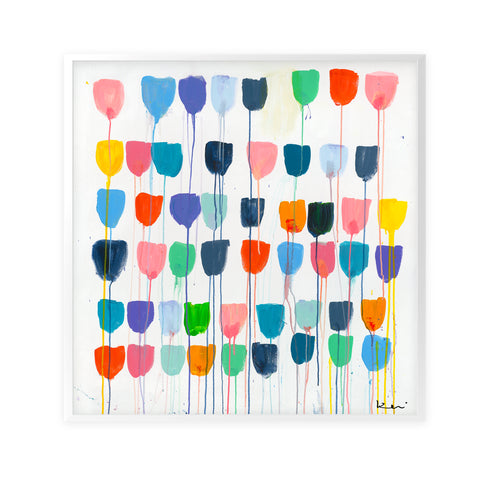Pretty Little Tulips colorful art print by Kerri Rosenthal - Unique artwork for living room wall decor