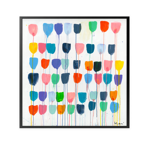 Pretty Little Tulips colorful art print by Kerri Rosenthal - Unique artwork for living room wall decor