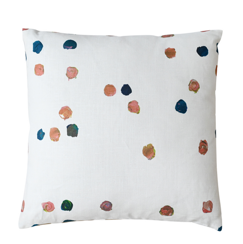 Dominoes Indigo blue cute square decorative throw pillow by Kerri Rosenthal
