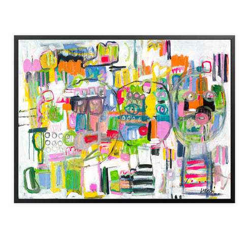 Extraordinary People Colorful Art Print by Kerri Rosenthal - Unique artwork for living room decor