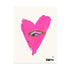 Eye Heart You Pink White Art Print by Kerri Rosenthal - Unique artwork for living room decor