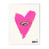 Eye Heart You Pink White Art Print by Kerri Rosenthal - Unique artwork for living room decor