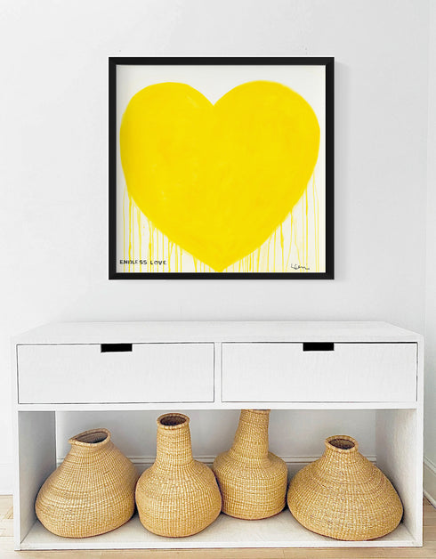 Yellow Endless Love Art Print by Kerri Rosenthal - Unique artwork for living room decor