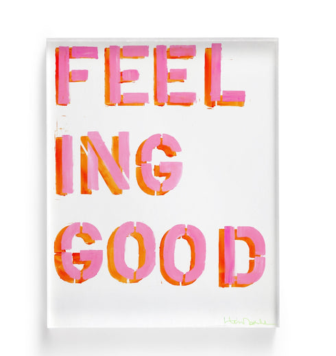 How You Feelin pink art print by Kerri Rosenthal - Wall Word Art Framed unique artwork for living room wall decor