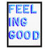 How You Feelin blue art print by Kerri Rosenthal - Wall word art framed unique artwork for living room wall decor