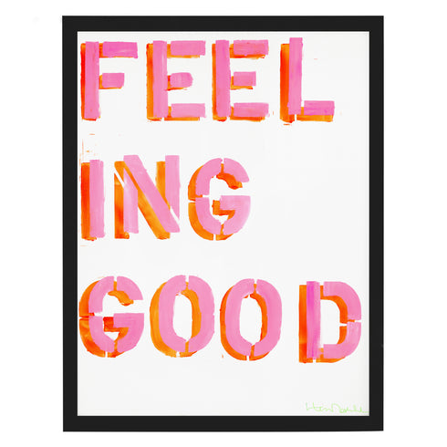 How You Feelin pink art print by Kerri Rosenthal - Wall Word Art Framed unique artwork for living room wall decor