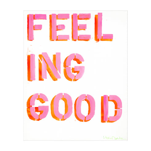 How You Feelin pink art print by Kerri Rosenthal - Wall Word Art Framed unique artwork for living room wall decor