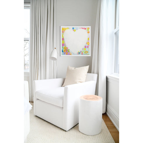 Feelz Like Loved colorful white art print by Kerri Rosenthal - Unique artwork for living room decor