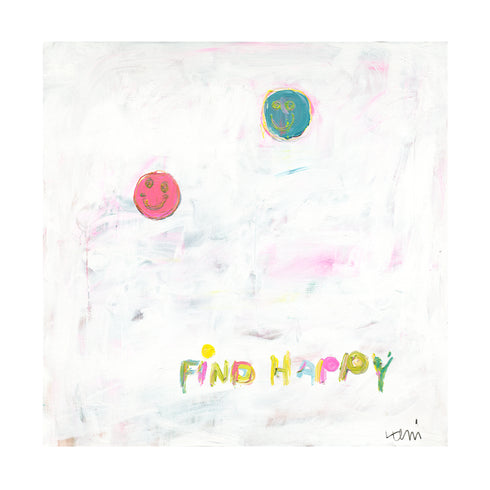 Find Your Happy Art Print by Kerri Rosenthal - Unique artwork for living room wall decor