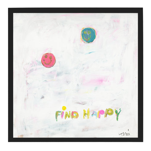 Find Your Happy Art Print by Kerri Rosenthal - Unique artwork for living room wall decor