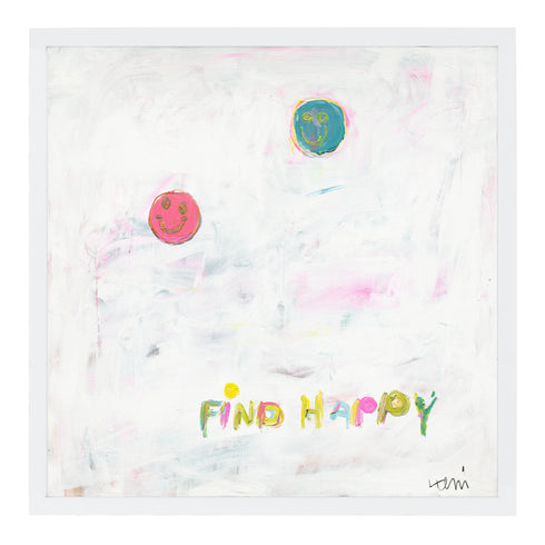 Find Your Happy Art Print by Kerri Rosenthal - Unique artwork for living room wall decor