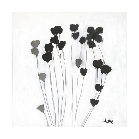 Flower Farm Road black white art print by Kerri Rosenthal - Unique artwork for living room wall decor