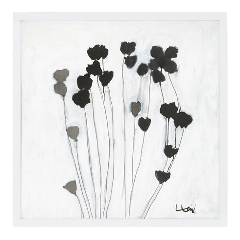 Flower Farm Road black white art print by Kerri Rosenthal - Unique artwork for living room wall decor