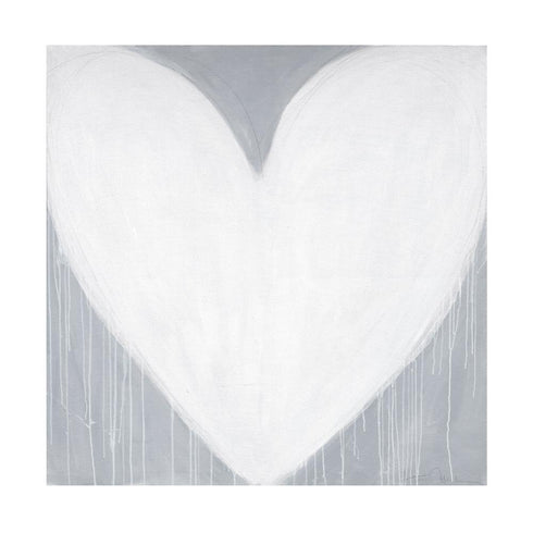 Forever Heart Drippy Heart grey white art print by Kerri Rosenthal - Unique artwork for living room wall decor