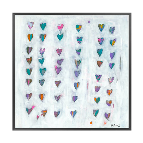 Found Love colorful heart art print by Kerri Rosenthal - Unique artwork for living room wall decor