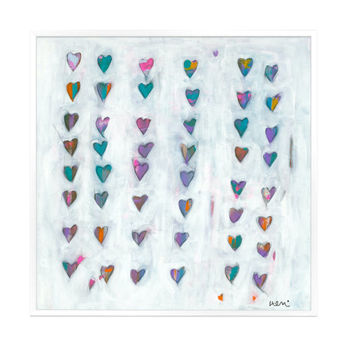 Found Love colorful heart art print by Kerri Rosenthal - Unique artwork for living room wall decor