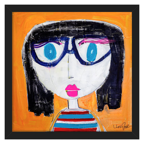 Frenchie colorful art print by Kerri Rosenthal - Unique artwork for living room wall decor