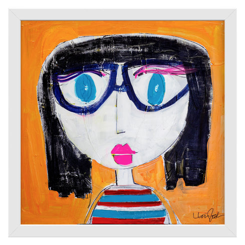 Frenchie colorful art print by Kerri Rosenthal - Unique artwork for living room wall decor