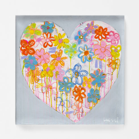 Flowering In Love colorful art print by Kerri Rosenthal - Unique artwork for bedroom wall decor
