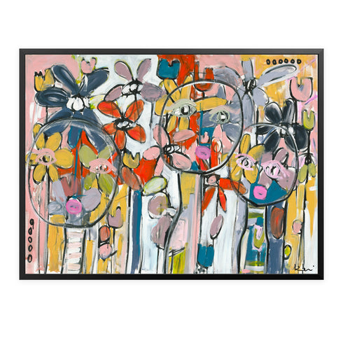 Garden Party colorful art print by Kerri Rosenthal - Unique artwork for living room wall decor