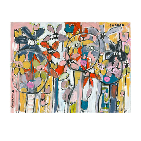 Garden Party colorful art print by Kerri Rosenthal - Unique artwork for living room wall decor