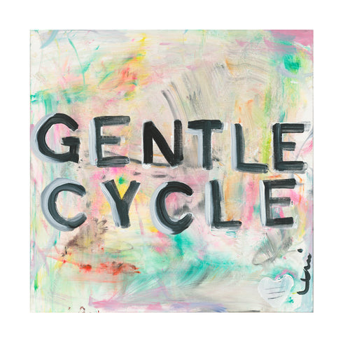 Gentle Cycle colorful art print by Kerri Rosenthal - Wall word art framed unique artwork for living room wall decor