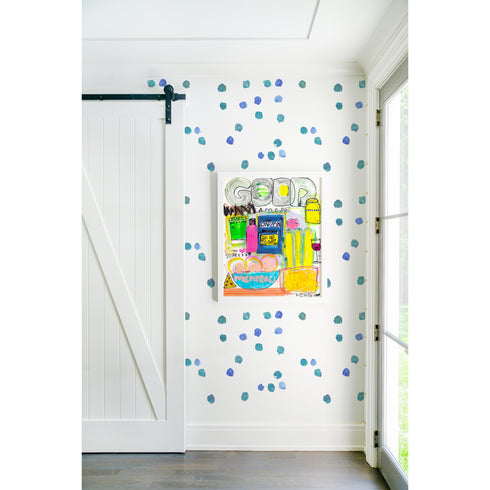 Good Meatball colorful art print by Kerri Rosenthal - Unique artwork for living room wall decor