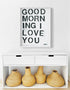 Positive, vibrant, love word wall art for any decor, the "Good morning I love you" Black and white framed artwork by Kerri Rosenthal