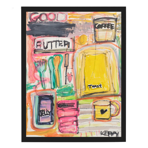 Good Butter colorful art print by Kerri Rosenthal - Unique artwork for kitchen, dining room, breakfast nook wall decor