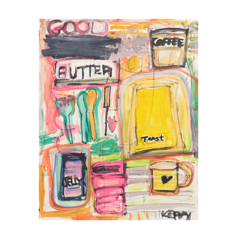 Good Butter colorful art print by Kerri Rosenthal - Unique artwork for breakfast nook, kitchen, dining room, bakery, coffee shop or restaurant wall decor