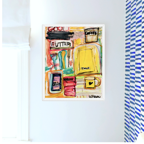 Good Butter colorful art print by Kerri Rosenthal - Unique artwork for kitchen, dining room, breakfast nook, coffee shop, bakery or resturant wall decor
