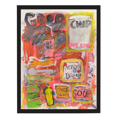 Good Chip colorful art print by Kerri Rosenthal - Unique artwork for kitchen, dining room wall decor