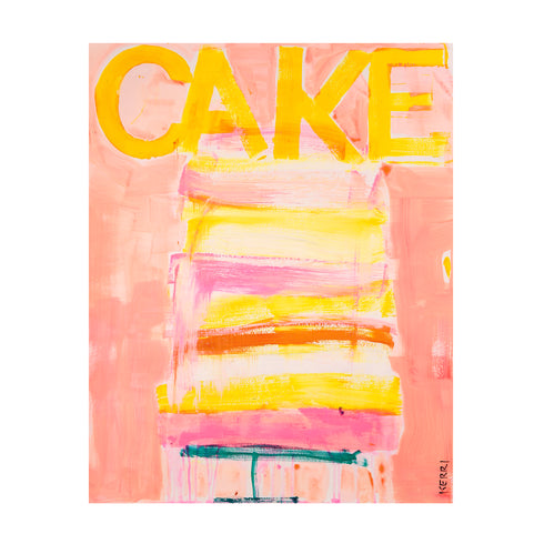 Great Cake colorful art print by Kerri Rosenthal - Unique artwork for bakery, kitchen, dining room wall decor