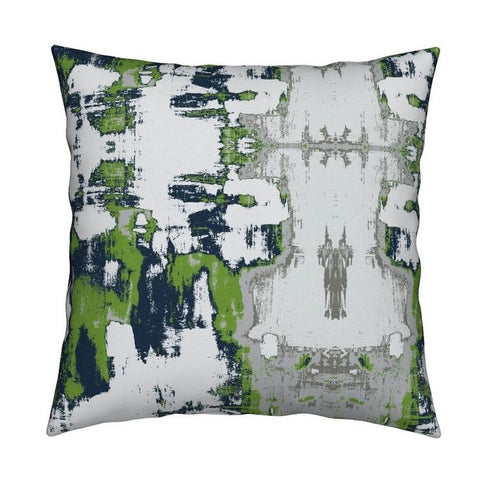 Green Top Down dove grass cute square decorative throw pillows by Kerri Rosenthal
