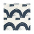 Happy Land Indigo blue cotton and oyster linen fabric - Kerri Rosenthal