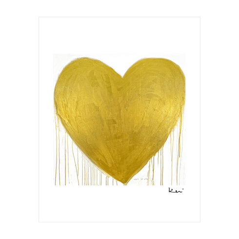 Heart Of Gold Mini Art Print - Modern decor wall art sets by Kerri Rosenthal
