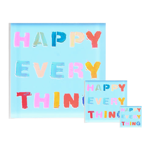 Happy Day block of love blue, this mini word art acrylic block is the perfect gift to give or to get - Shop cute unique gifts by Kerri Rosenthal