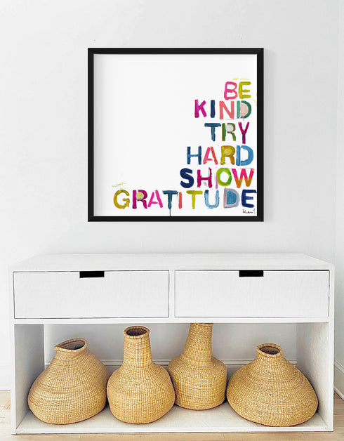 House Rules colorful word art print by Kerri Rosenthal - Unique artwork for living room wall decor