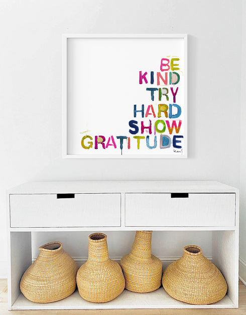 House Rules colorful word art print by Kerri Rosenthal - Unique artwork for living room wall decor