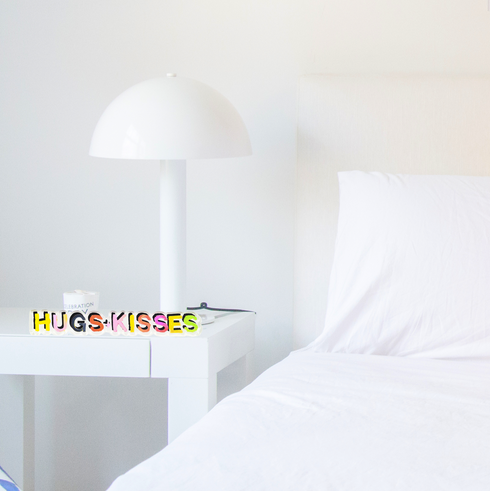 Hugs And Kisses Rock Of Love Multi by Kerri Rosenthal. Home decor art for a coffee table, night stand or book shelf.