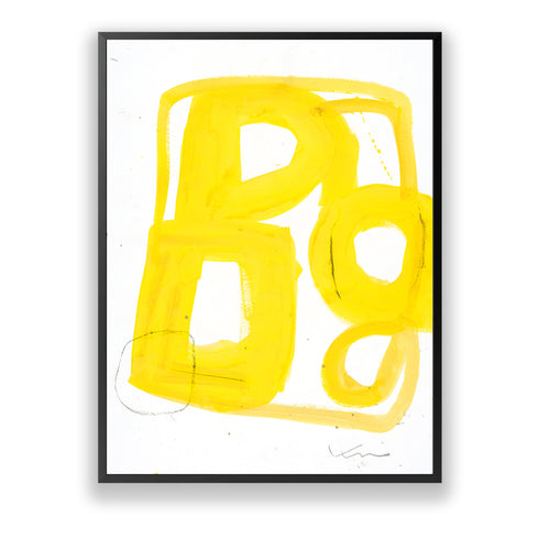Ibiza Yellow White Art Print Artwork by Kerri Rosenthal Ibiza Yellow White yellow white art print by Kerri Rosenthal - Unique artwork for living room wall decor