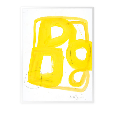 Ibiza Yellow White Art Print Artwork by Kerri Rosenthal Ibiza Yellow White yellow white art print by Kerri Rosenthal - Unique artwork for living room wall decor