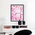 I Love You So pop pink word art print by Kerri Rosenthal - Unique artwork for living room wall decor