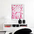 I Love You So pop pink word art print by Kerri Rosenthal - Unique artwork for living room wall decor