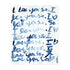 I Love You So indigo blue word art print by Kerri Rosenthal - Unique artwork for living room wall decor